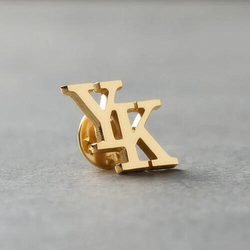 Personalized 2 initial letter brooch pin butterfly clutch suppliers bulk customized lapel pins wholesale company